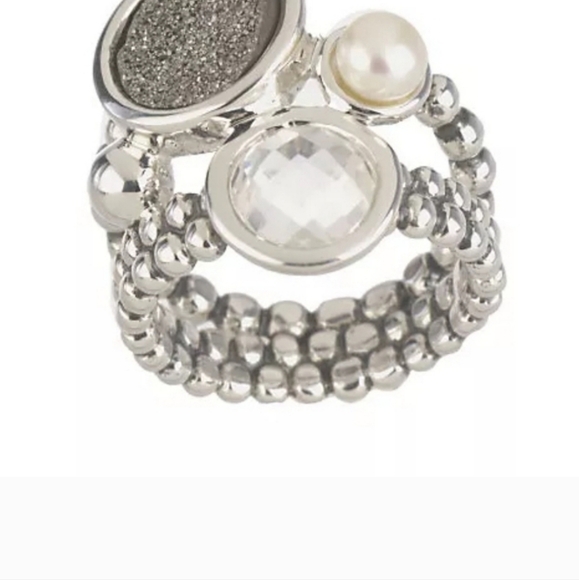 Genuine Druzy Quartz, Pearl, and Crystal Ring Size 7! - Picture 8 of 8